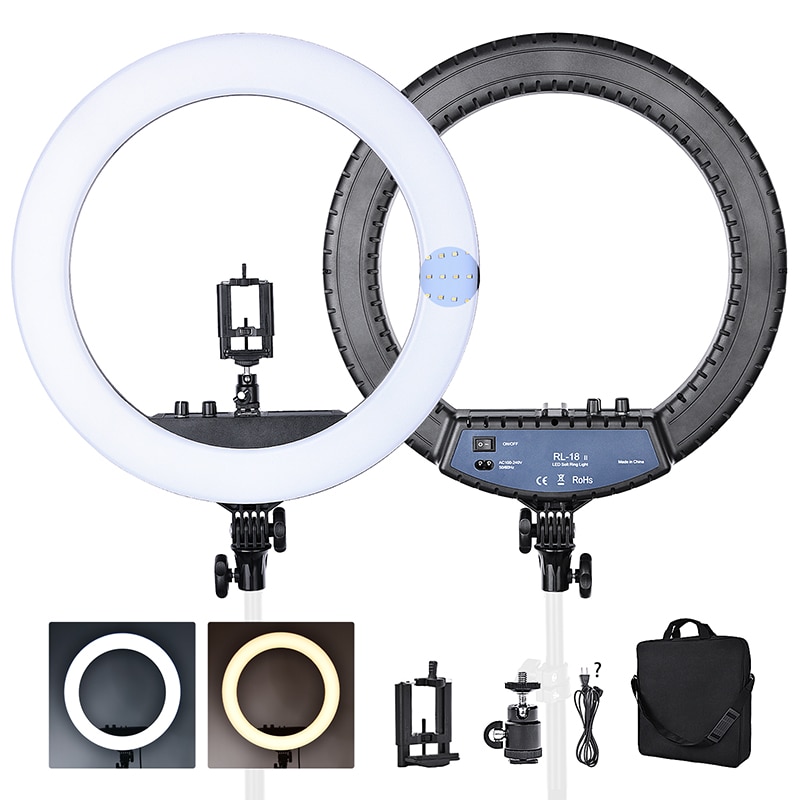 FOSOTO Lampu Halo Ring Light LED Selfie 240 LED 14 Inch