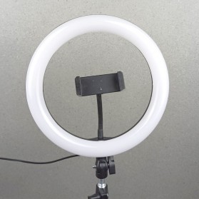 TaffSTUDIO Lampu Halo Ring Light Curve LED Selfie 120 LED 10 Inch with Smartphone Holder + Tripod 190cm - RL-129 - Black - 2