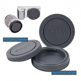 Penutup Body Lensa Kamera Sony DSLR NEX-A7 A7M2 A7S A7R a5000 a6000 (With Logo) - Dark Gray
