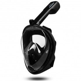 TaffSPORT Kacamata Full Face Selam Scuba Underwater Diving Snorkeling S/M for Xiaomi Gopro - M2068G - Black