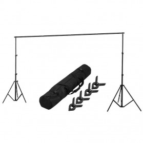 TaffSTUDIO Tripod T-Shaped Bracket Stand Backdrop Foto Studio Background Frame 280 x 300 cm - DD-112 - Black