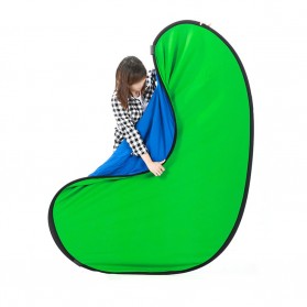 FORNORM Latar Foto 2 in 1 Photo Studio Backdrop 100 x 150 cm - FR001 - Green/Blue