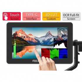 FEELWORLD Field Monitor Kamera DSLR 3D LUT Touch Screen IPS 1080P 55 Inch - F6 Plus - Black