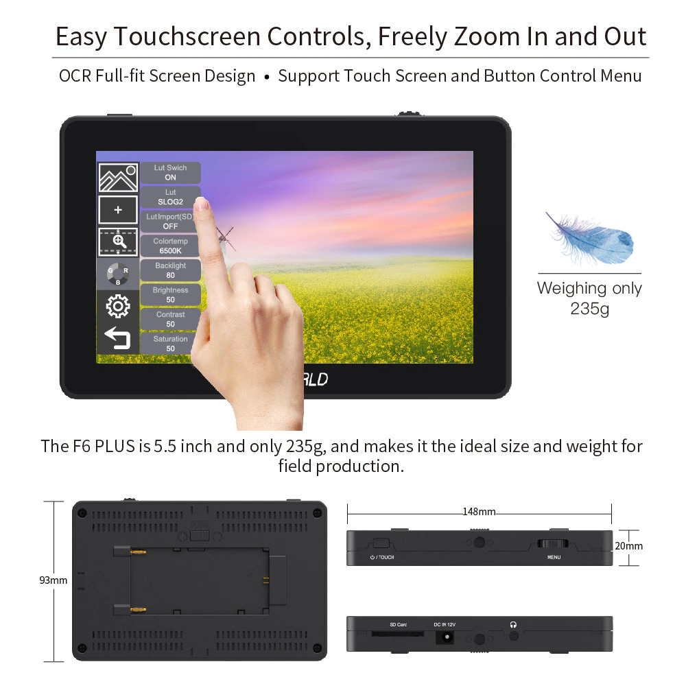 FEELWORLD Field Monitor Kamera DSLR 3D 