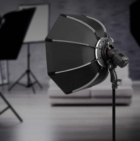 TaffSTUDIO Payung Studio Octagonal Umbrella Softbox Reflektor Flash 65CM - KS65 - Black - 4