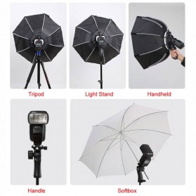 TaffSTUDIO Payung Studio Octagonal Umbrella Softbox Reflektor Flash 65CM - KS65 - Black - 8