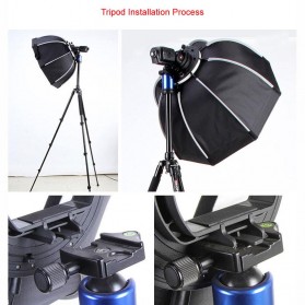 TaffSTUDIO Payung Studio Octagonal Umbrella Softbox Reflektor Flash 65CM - KS65 - Black - 10