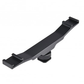 Yelangu Universal Cold Shoe Extension Bracket 2 Hot Shoe with 1/4 Inch Thread Hole - A64 - Black
