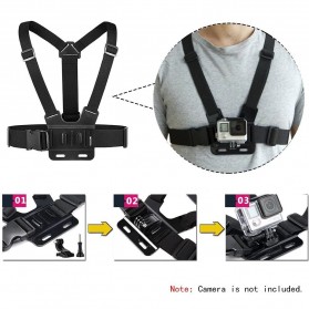 Wrumava Chest Harness Belt Strap 3 in 1 for GoPro - WMA01 - Black