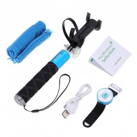 Noosy Mini Selfie Stick with Bluetooth Remote Shutter - BR0801 - Blue - 7