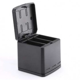 TELESIN Charger Baterai 3 Slot Storage Box for GoPro Hero 5/6/7 - GP-BCG-502 - Black