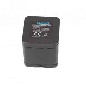 TELESIN Charger Baterai 3 Slot Storage Box for GoPro Hero 5/6/7 - GP-BCG-502 - Black - 5