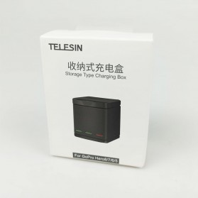 TELESIN Charger Baterai 3 Slot Storage Box for GoPro Hero 5/6/7 - GP-BCG-502 - Black - 7