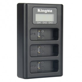Kingma Charger Baterai 3 Slot GoPro Hero 5/6/7 AHDBT-501 - BM043 - Black - 2