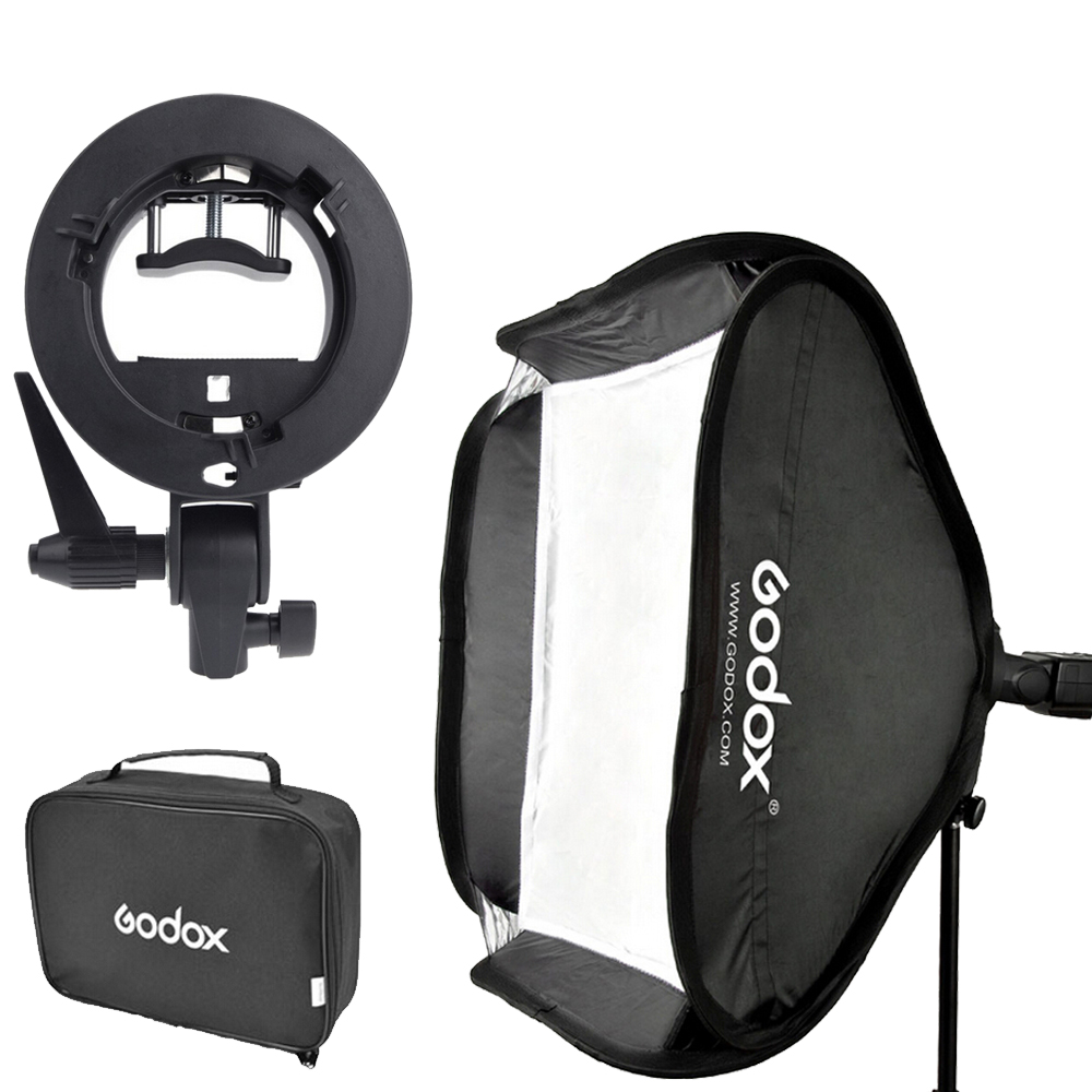 Godox SType Softbox Flash Diffuser Camera DSLR 50 X 50 CM Black