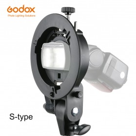 Godox S Speedlite Flash Mount Holder Bracket Lampu Kamera - Black