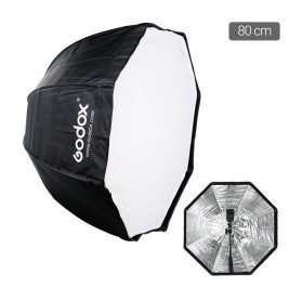 Godox Payung Softbox Reflektor Octagon 80cm untuk Flash Speedlight - SB-UBW - Black - 1
