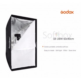 Godox Payung Softbox Reflektor 60x90cm untuk Flash Speedlights - Black - 2