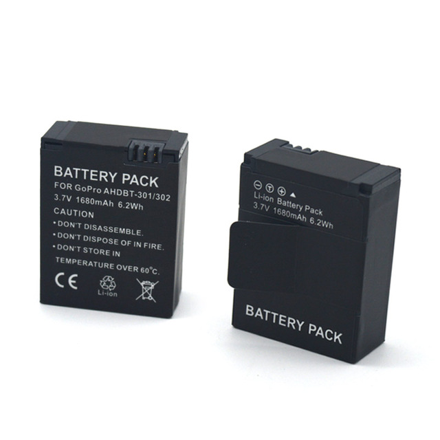 Battery Replacement 1680mah For Gopro Hd Hero 3 Ahdbt 301 302 Black Jakartanotebook Com