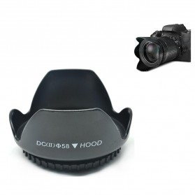 Lensa & Aksesoris - Ikacha Lens Hood for Cameras 58mm (Screw Mount) - EW-73B - Black
