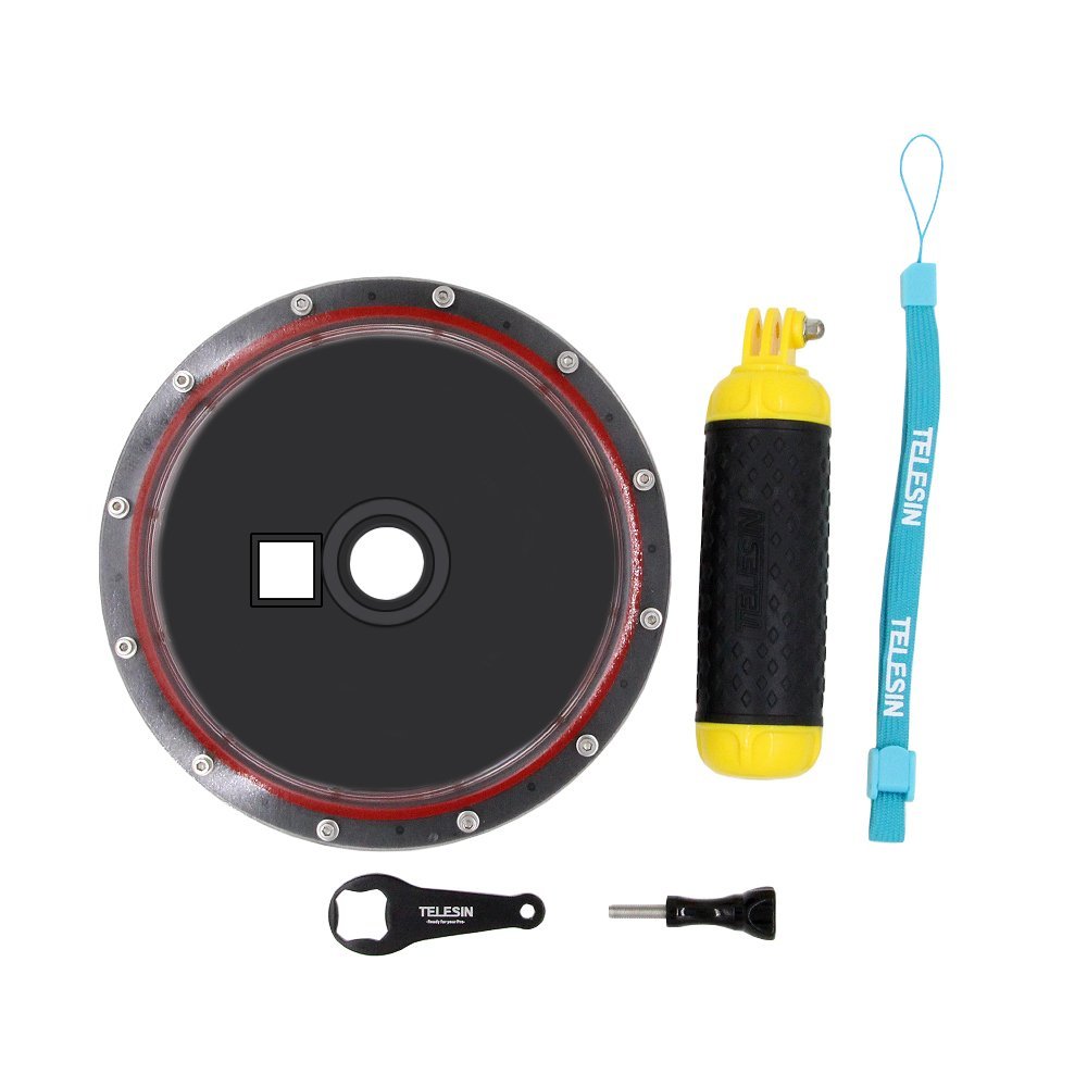 Telesin Dome Port Underwater Clear Photography 6 Inch Aluminium Base for GoPro Gambar produk Telesin Dome Port Underwater Clear Photography 6 Inch Aluminium Base for GoPro