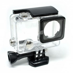 Dazzne Waterproof Flat Button Housing Case For GoPro Hero 4 - DZ-307 - Black - 1