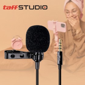 TaffSTUDIO Deluxe 3.5mm Microphone with Clip for Smartphone / Laptop / Tablet PC - EY-510A - Black