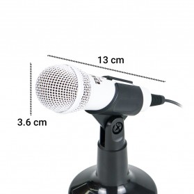 BUB Mikrofon Kondenser Dua Input 3.5mm untuk Smartphone PC - PC-10 - Silver - 7
