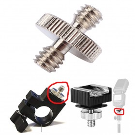 Jadkinsta Hot Shoe 1/4 Male to 1/4 Male Thread Adapter - RV81 - Silver