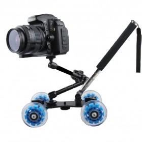 Dolly Slider Kamera DSLR dengan Magic Arm + Monopod - VX-103 - Black/Blue