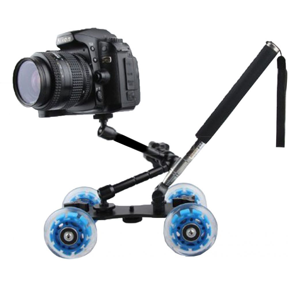 Dolly Slider Kamera DSLR dengan Magic Arm + Monopod VX103 Black