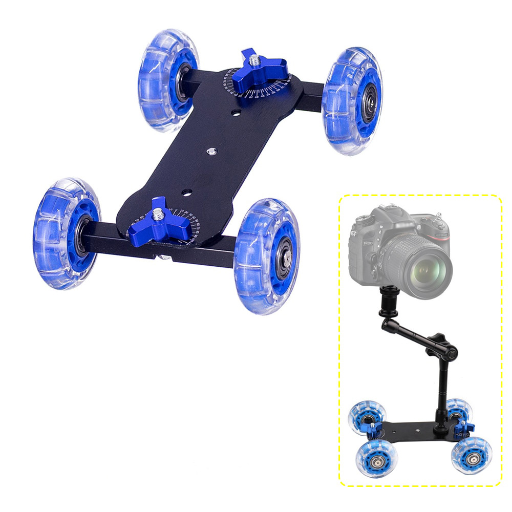 Dolly Slider Kamera DSLR dengan Magic Arm + Monopod VX103 Black