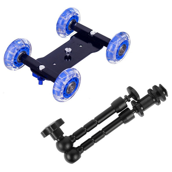 Dolly Slider Kamera DSLR dengan Magic Arm + Monopod VX103 Black