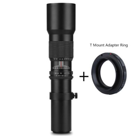 Lensa Kamera Telephoto Manual 500mm F/8-32 T-Mount - Black 