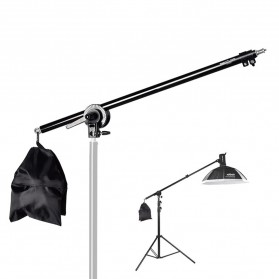 TaffSTUDIO Video Boom Arm Stand Bracket Telescopic Lampu Foto Studio - SB36WE - Black