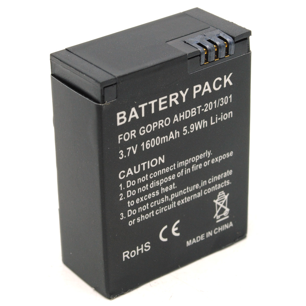 Battery Replacement 1600mah For Gopro Hd Hero 3 Ahdbt 201 301 Black Jakartanotebook Com