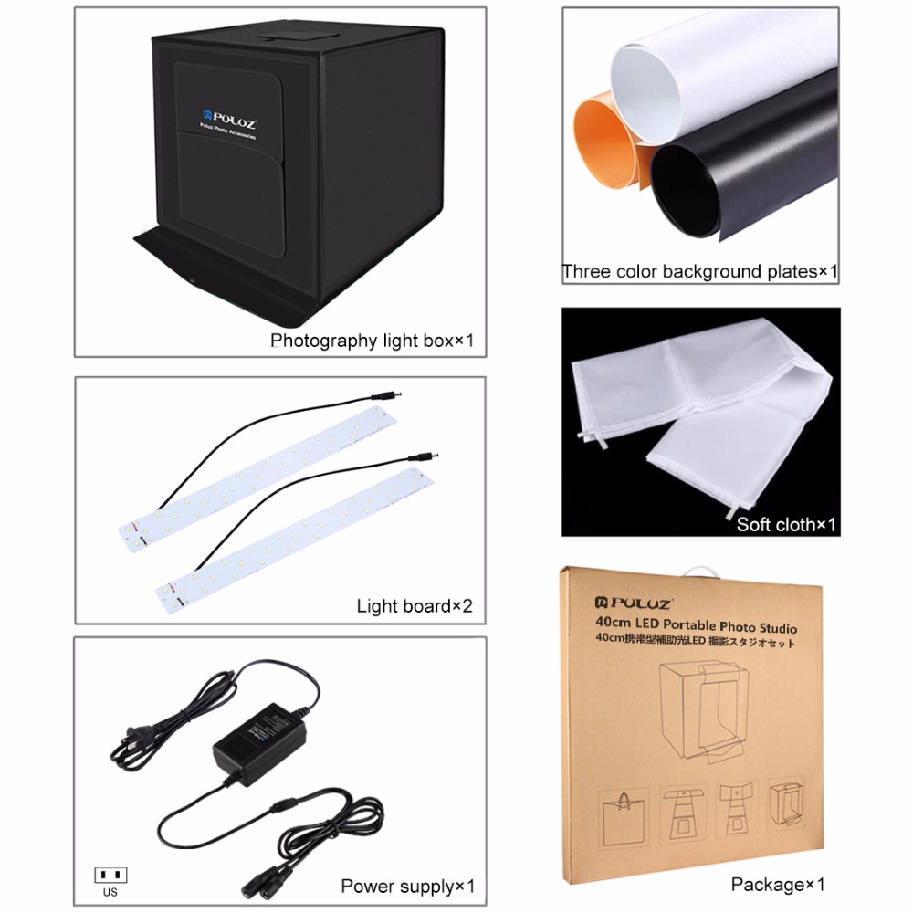 puluz photo studio mini portable dengan led dan 3pcs background size m black jakartanotebook puluz photo studio mini portable dengan led dan 3pcs background size m black jakartanotebook