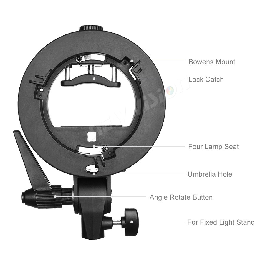 Godox S Speedlite Flash Mount Holder Bracket (OEM) - Black - 6