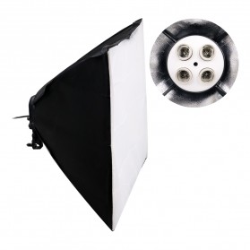 TaffSTUDIO Payung Softbox Reflektor Fotografi Studio 50x70cm E27 Four Lamp Socket - KS65 - Black