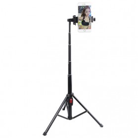 LetsPro Tongsis Monopod Tripod + Bluetooth Shutter - YK-3688 - Black - 6
