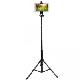 LetsPro Tongsis Monopod Tripod + Bluetooth Shutter - YK-3688 - Black - 8