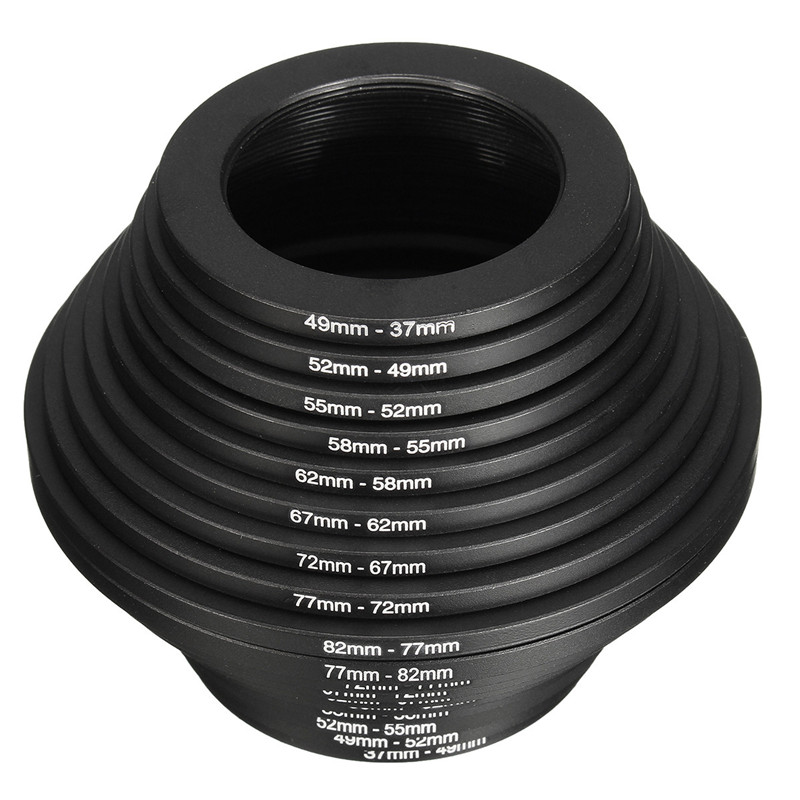 Camera Lens Filter Step Up Down Ring 37-82mm 18 PCS for 