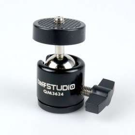 TaffSTUDIO Mini Ball Head Tripod Kamera DSLR 360 Swivel 1/4 - QM3624 - Black