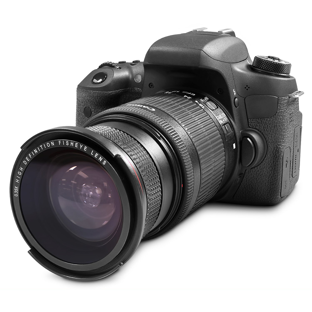 Lensa Kamera HD 0.35x Fish Eye Wide Lens 52MM - Black ...
