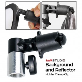 TaffSTUDIO Background and Reflector Disc Holder Clamp Clip - QM3622 - Black