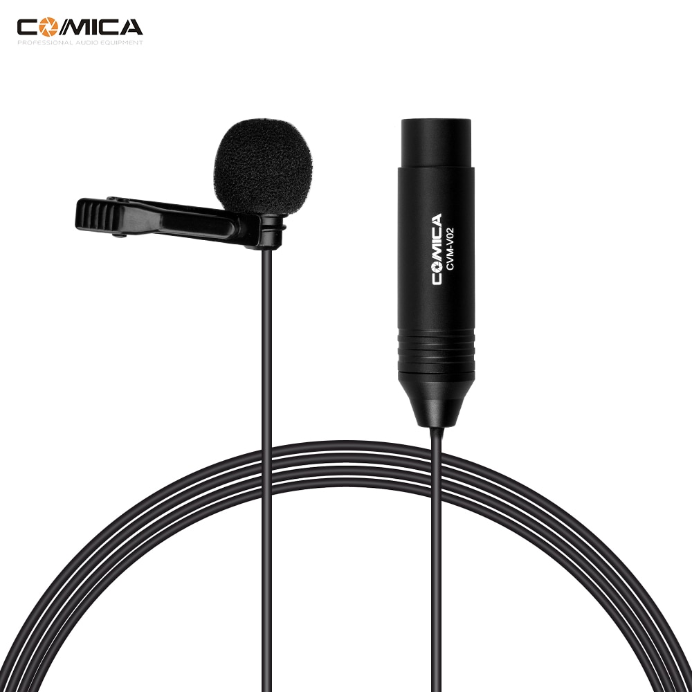 comica xlr microphone condenser lavalier for canon sony recorder cvm v02o