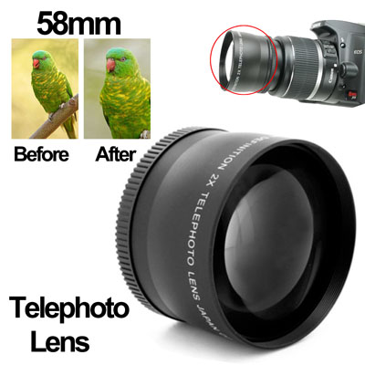 professional telephoto lens 2x 58mm for canon