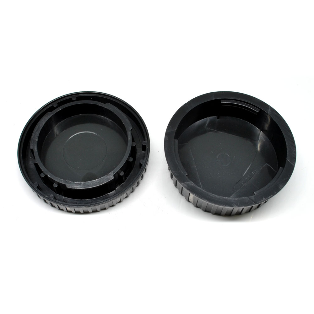 Front Cover & Rear Lens Cap for Nikon (With Logo) - Black