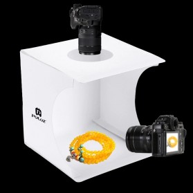 PULUZ Photo Studio Mini Soft Box Ring Light 20x20cm with 6 Backdrop - White - 5