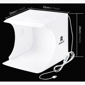 PULUZ Photo Studio Mini Soft Box Ring Light 20x20cm with 6 Backdrop - White - 7